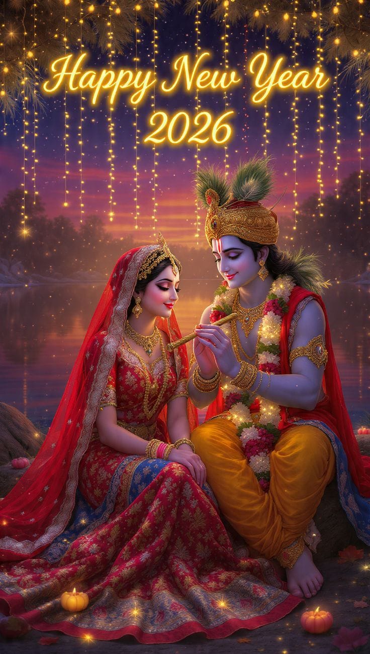 New year radha krishna images