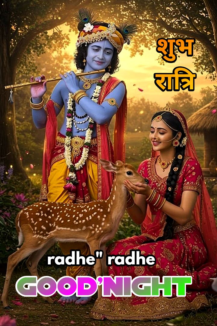 Radha krishna good night images for whatsapp in hindi