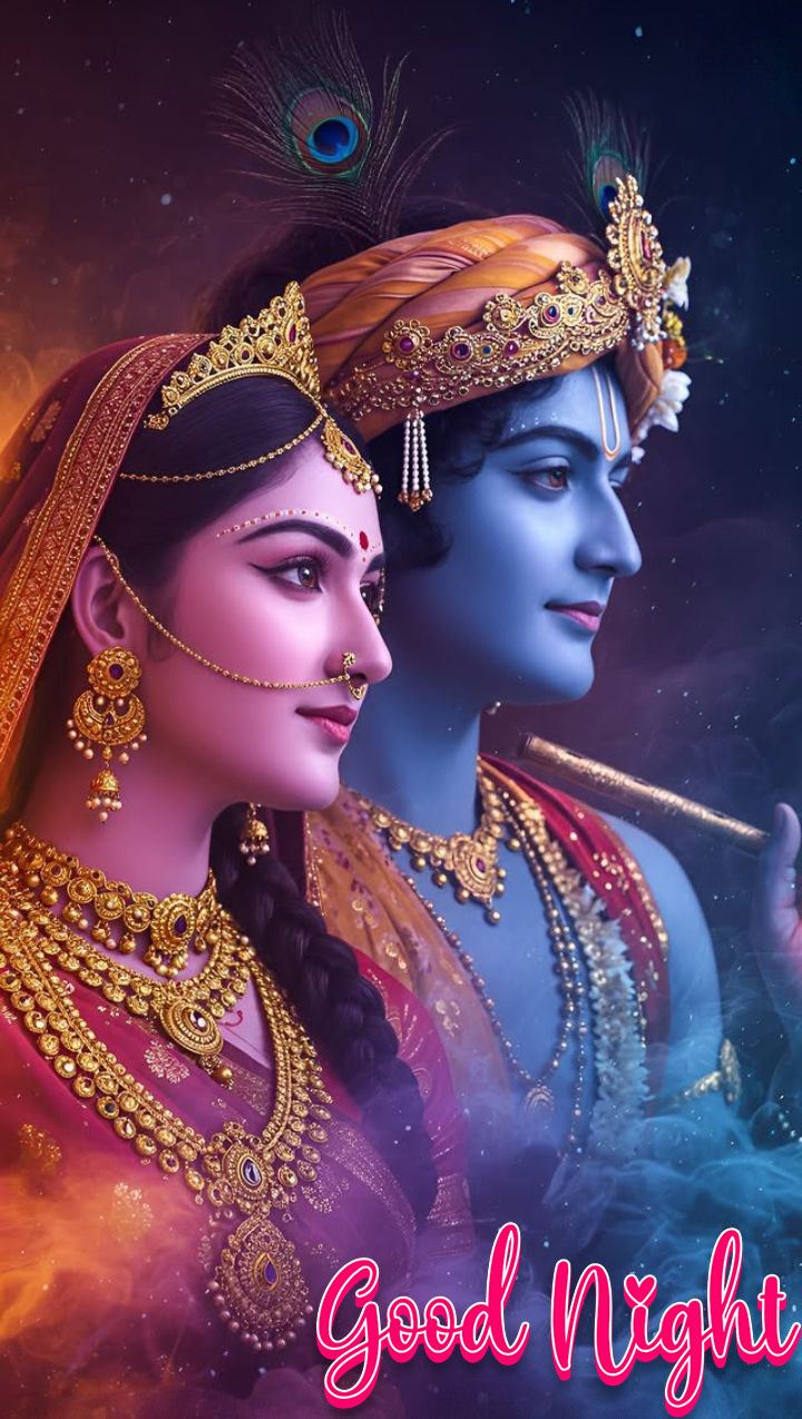 Radha krishna good night images for whatsapp