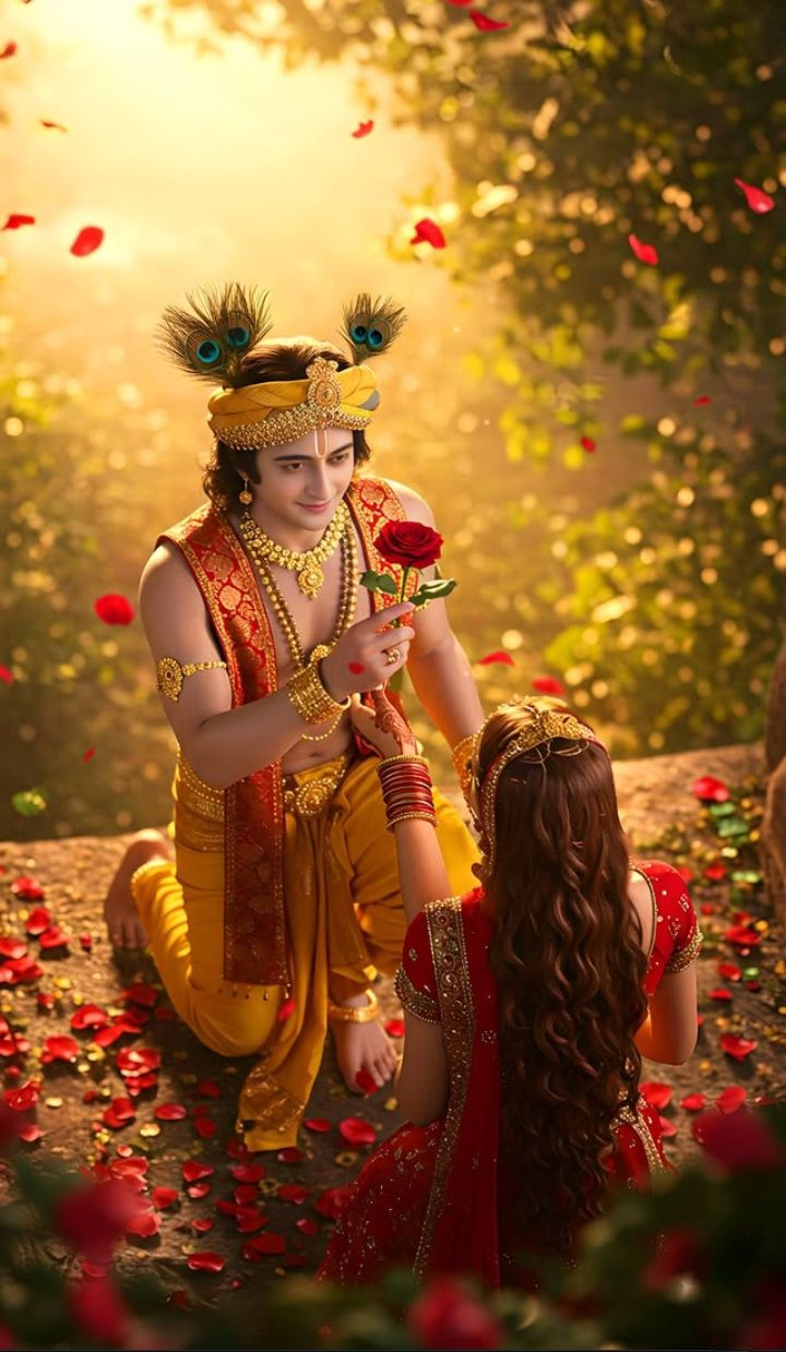 Radha krishna love image