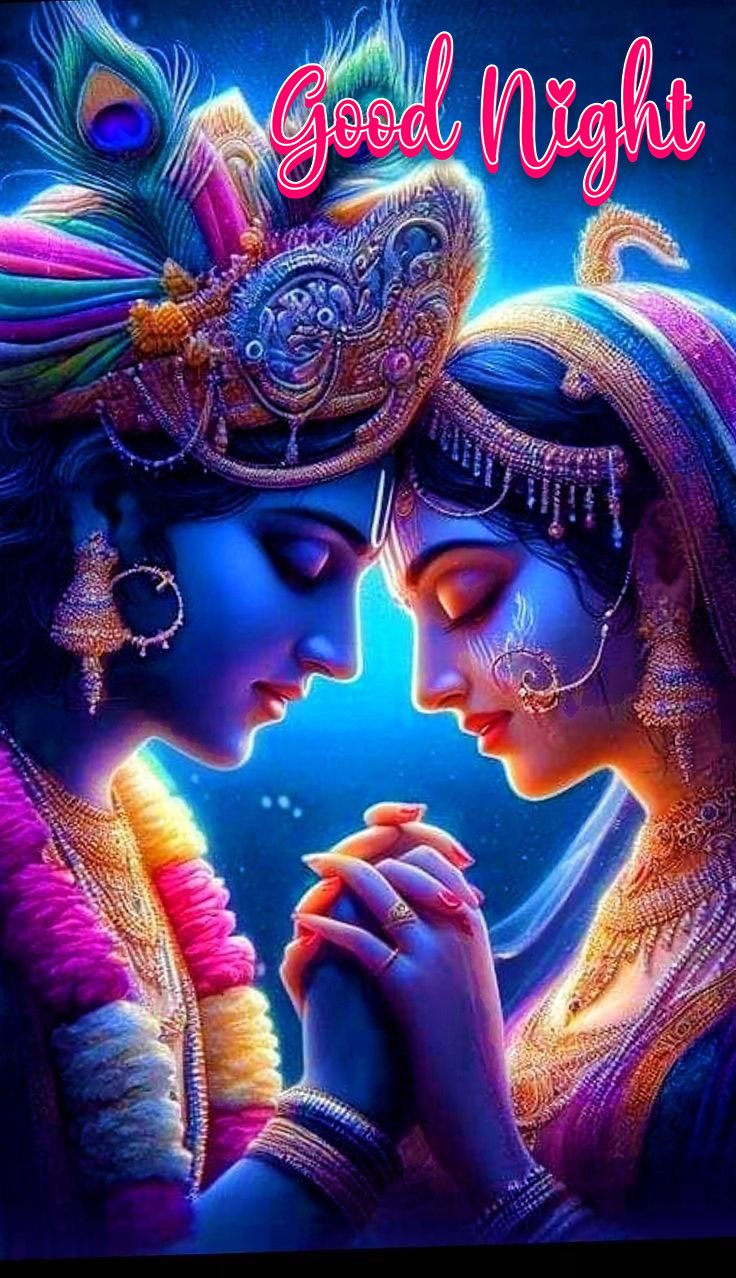 Radha krishna romantic good night image