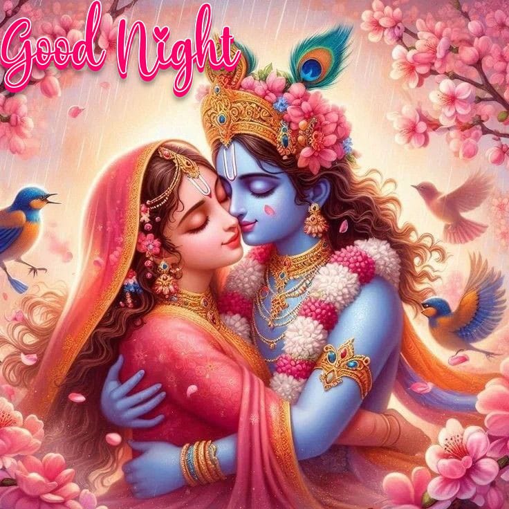 Radha krishna romantic good night images