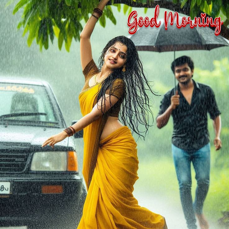 Rainy good morning romantic photos