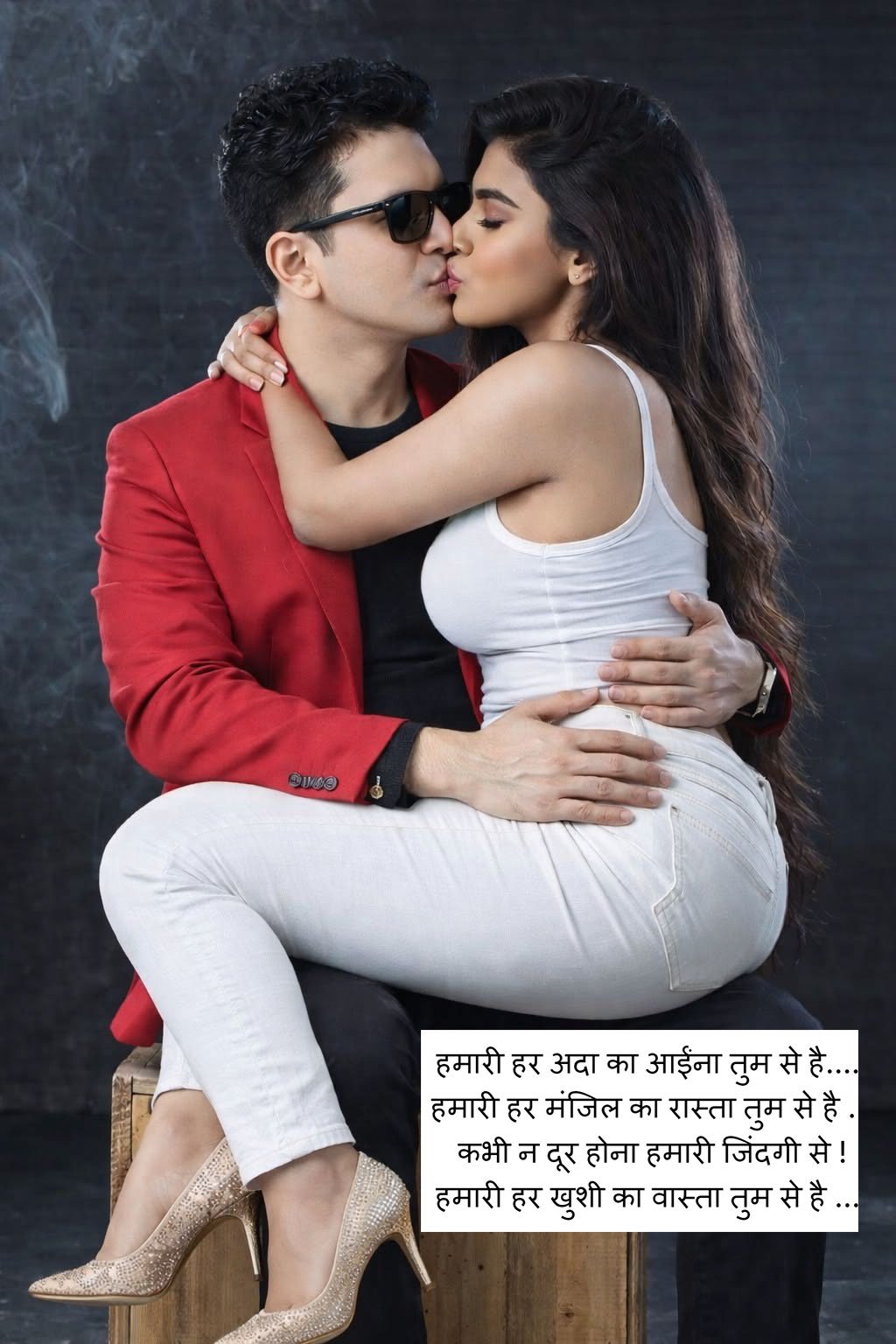 Romantic couple shayari image