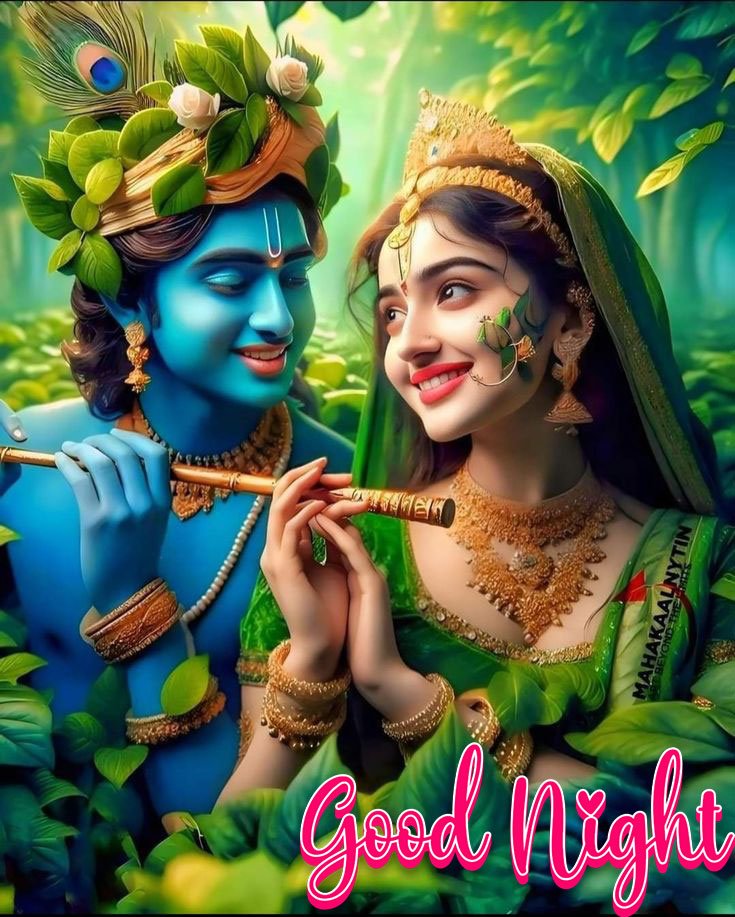 Romantic good night radha krishna love images