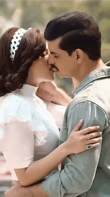 Romantic hug kiss gif