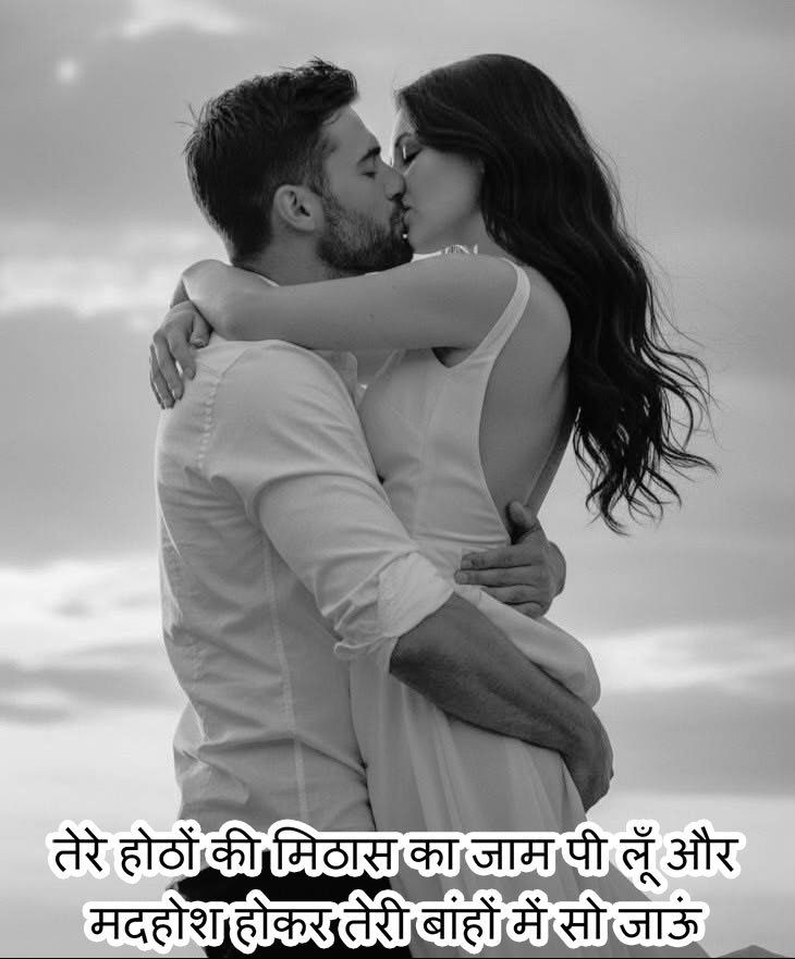 Romantic kiss shayari