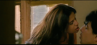 Romantic kissing