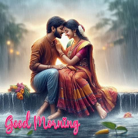 Romantic rainy good morning images
