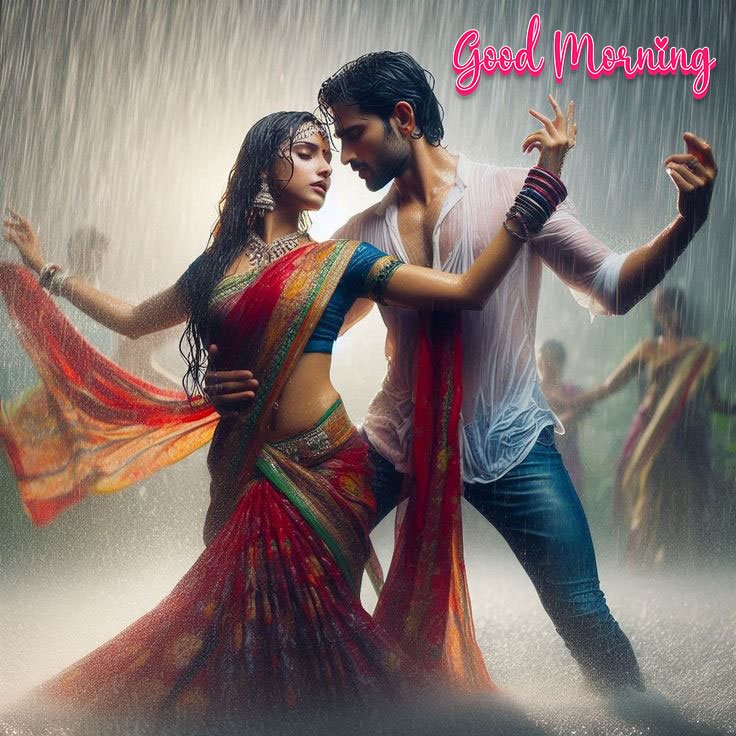 Romantic rainy good morning images