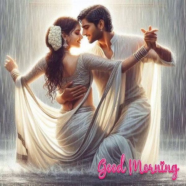 Romantic rainy good morning images
