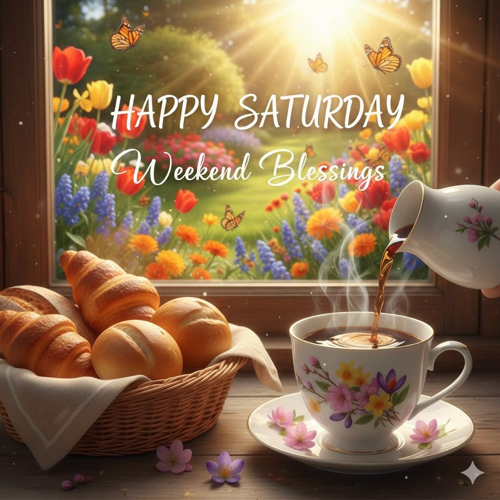 Saturday good morning wishes with flowers