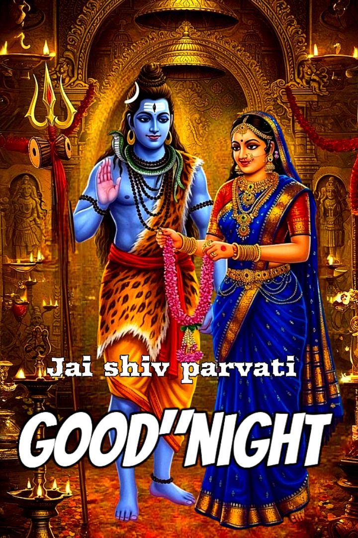 Shiv parvati good night images