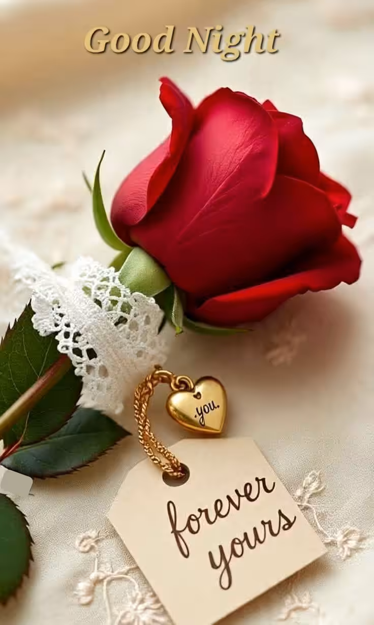 Short good night message to my love in photo