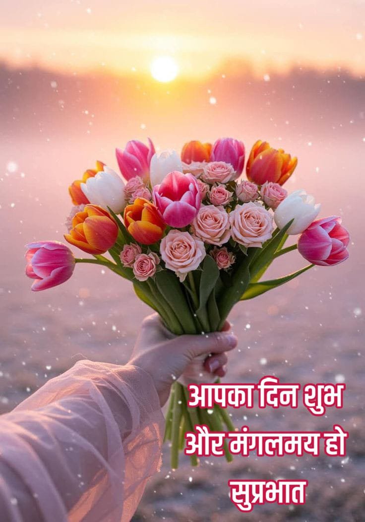 Suprabhat with beautiful flowers