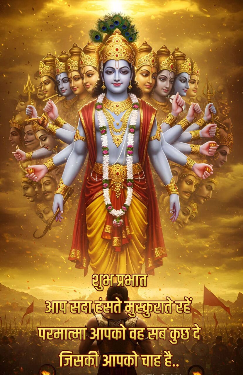 Suprabhat with bhagwan vishnu ai image